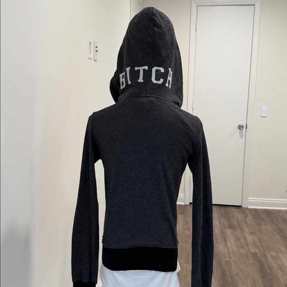 WILDFOX charcoal grey zip hoodie - Picture 16 of 16